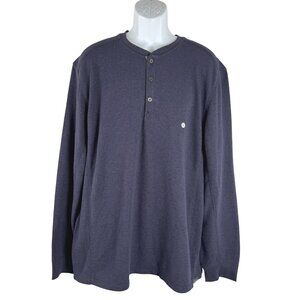 Eddie Bauer Thermal Henley Shirt Top Mens XL Blue Long Sleeve NWT TP-3291‎